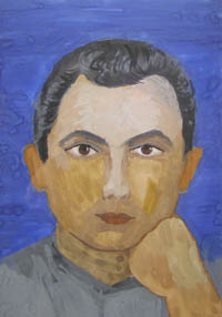 "Портрет папы" (бумага, акварель). Автор: Черниговский Никита, 9 лет. РООРДИ "Семейный клуб"